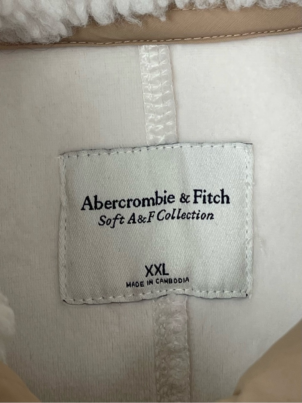 Abercrombie Fitch Soft AF Sherpa Teddy Zip Jacket XXL Women’s Ivory Cream - Picture 2 of 11